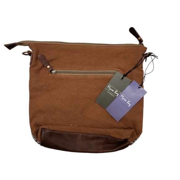 Delphine Canvas and Hairon Crossbody Bag - Picture 4 of 5